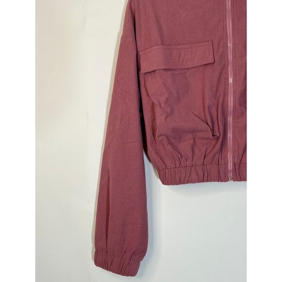 NWT Area Stars Dusty Pink Cropped Long Sleeves Zip Up Moc Neck Jacket Size M - Picture 4 of 9